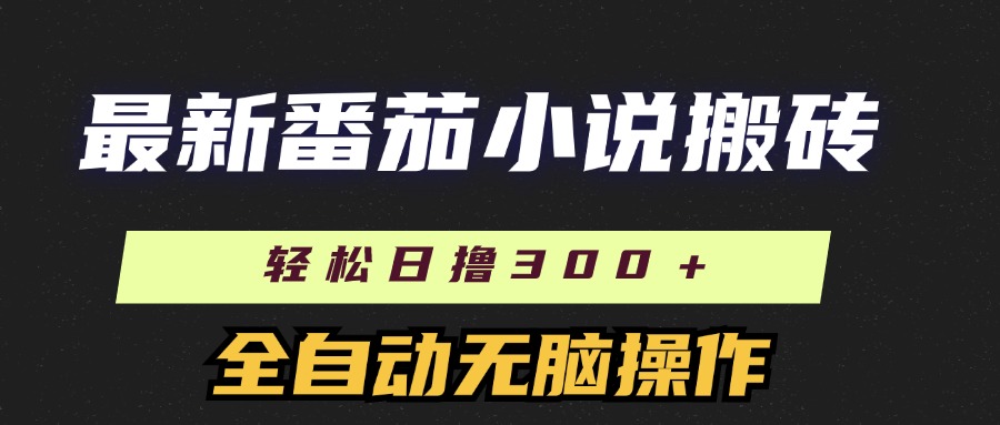 最新番茄小说搬砖，日撸300＋！全自动操作，可矩阵放大-91搞钱