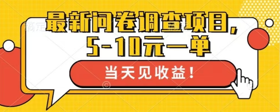 最新问卷调查项目，共12个平台，单日零撸100＋-91搞钱