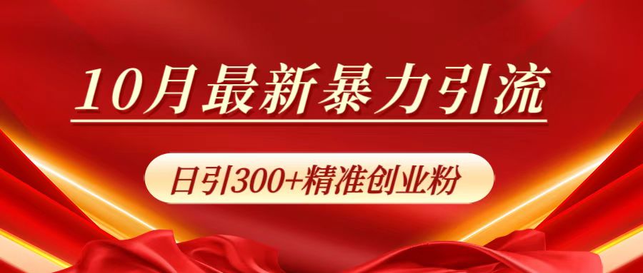 10月最新暴力引流，日引300+精准创业粉-91搞钱