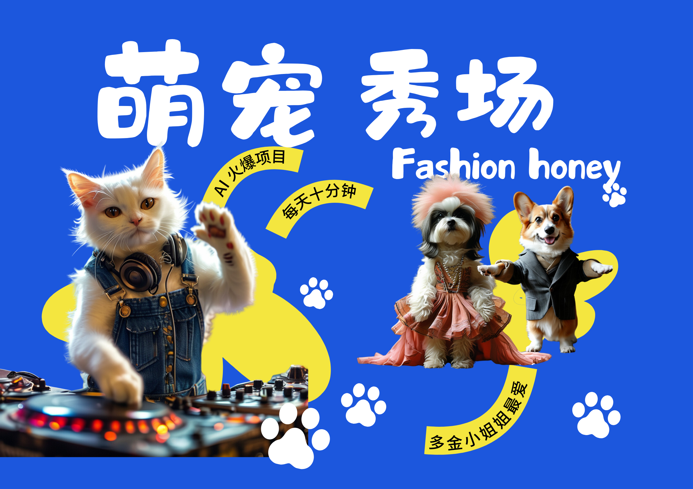 酷飒动物跳舞走秀  时尚喵FASHION汪 多金小姐姐最爱的 轻松月入破万-91搞钱