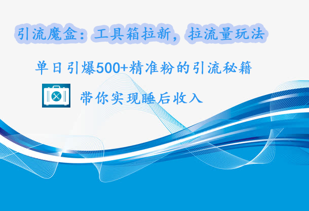 引流魔盒：工具箱拉新，拉流量玩法，单日引爆500+精准粉的引流秘籍，带你实现睡后收入-91搞钱