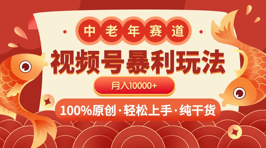 视频号暴力玩法 100%原创 小白轻松上手 可矩阵 月入10000+-91搞钱