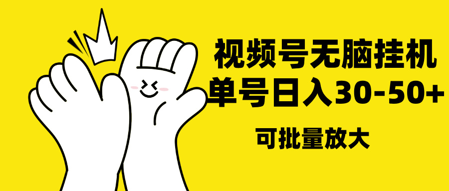 视频号无脑挂机，单号30-50+，可批量放大-91搞钱