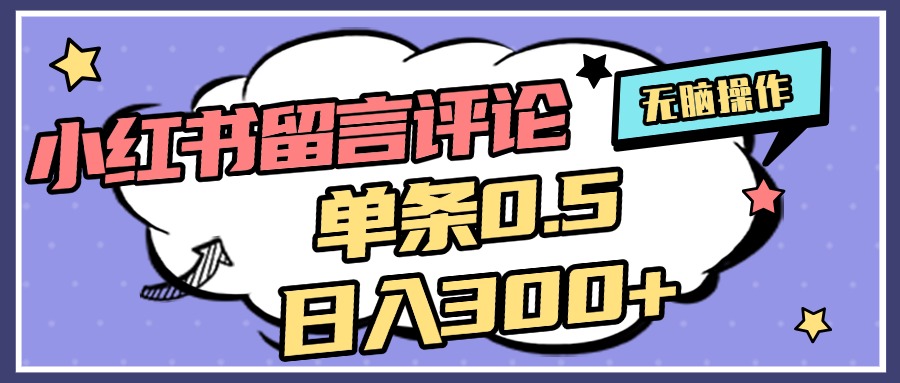 2025最新小红书评论单条0.5元，日入300＋，无上限，详细操作流程-91搞钱