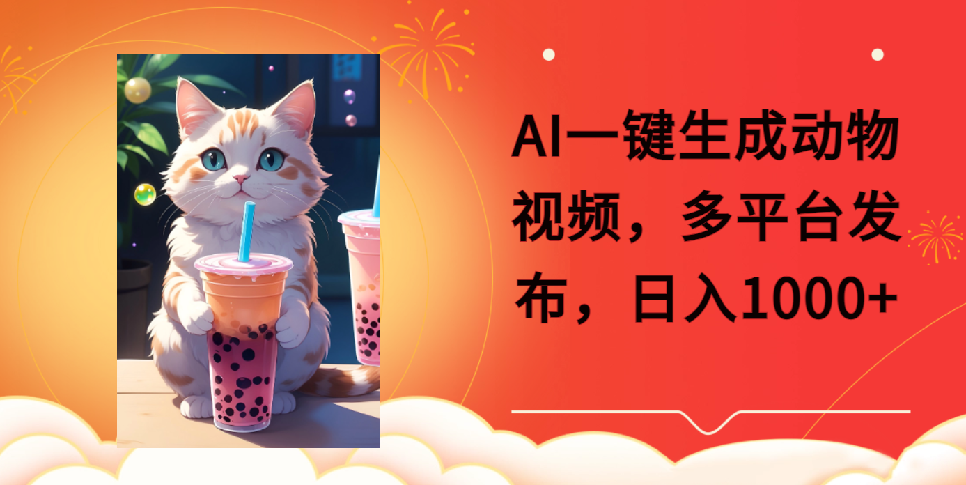 AI一键生成动物搞笑视频，多平台发布，轻松破千万播放，日入2000+-91搞钱