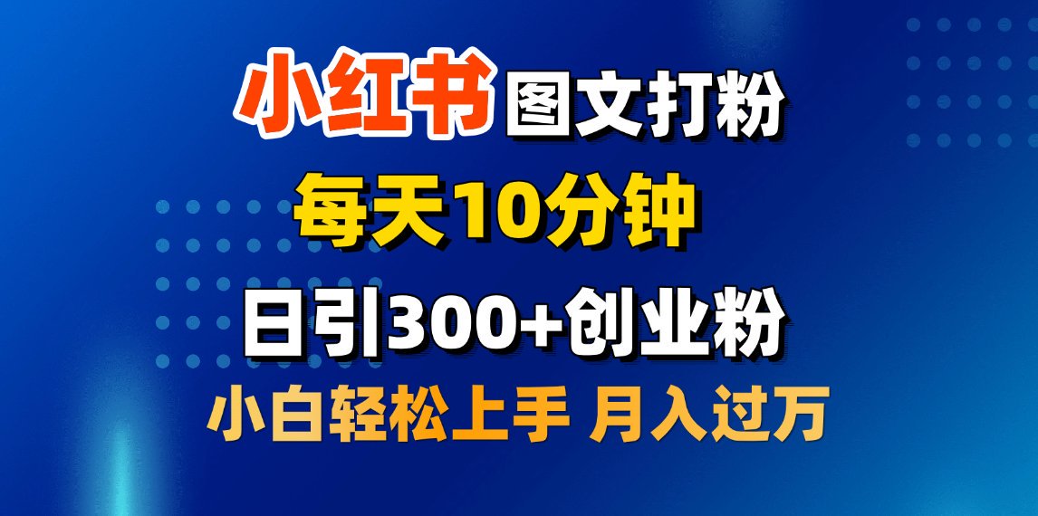 2月小红书图文打粉，每天10分钟，日引300+创业粉，小白轻松月入过万-91搞钱