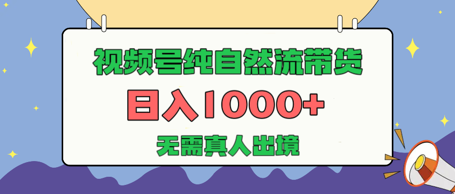 视频号纯自然流带货，日入1000+，无需真人出境，新手小白也可操作-91搞钱