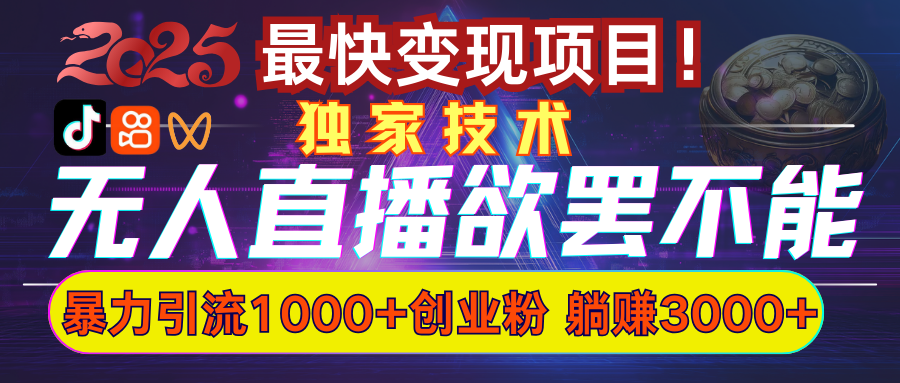 欲罢不能的无人直播引流，超暴力日引流1000+高质量精准创业粉-91搞钱