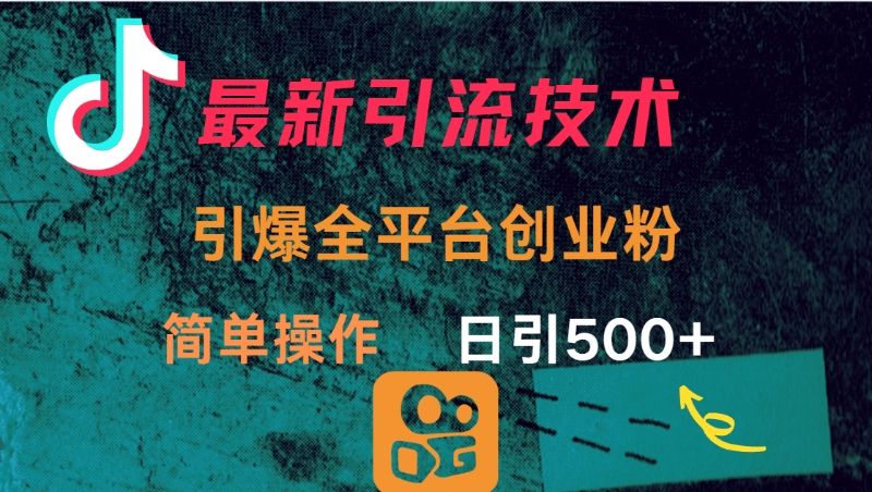最新引流方法，引爆全平台创业粉操作简单，日引300＋-91搞钱