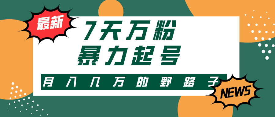 7天万粉，快手暴力起号，多种变现方式，新手小白秒上手，单月变现几万的野路子-91搞钱