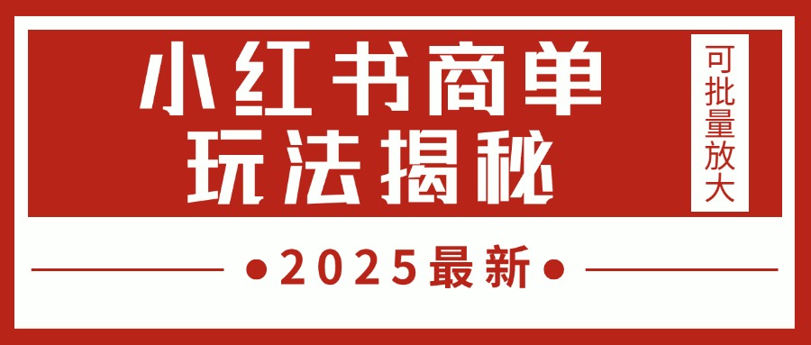 2025最新，小红书商单玩法揭秘，每天5分钟，单个账号日入300+，可批量放大-91搞钱