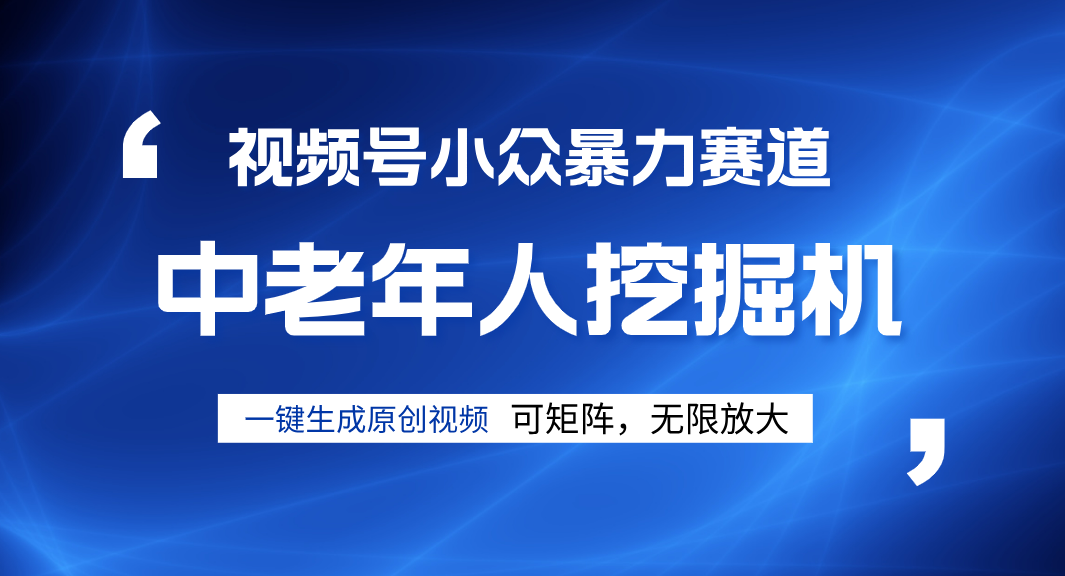 视频号新手逆袭密码！超小众暴力赛道，中老年人深信不疑，原创通过率拉满-91搞钱