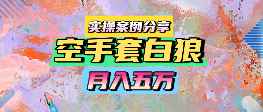 空手套白狼，月入五万，实操案例分享-91搞钱
