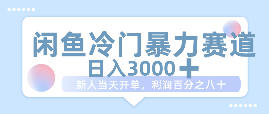 闲鱼冷门暴力赛道，一单 80%利润，新人轻松日入 1000+-91搞钱