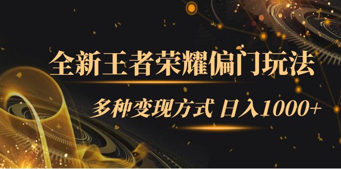 全新王者荣耀偏门玩法，多种变现方式 一天1000+小白闭眼入（附1000G教材）-91搞钱
