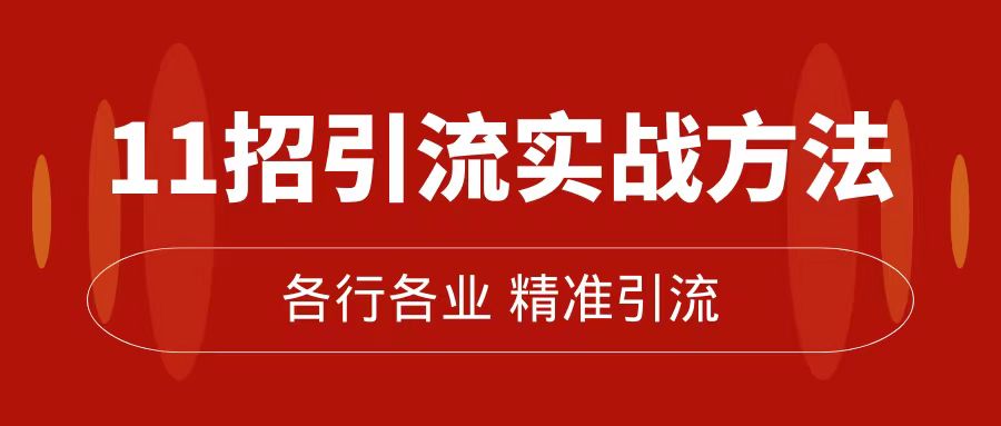 精准引流术：11招引流实战方法，让你私域流量加到爆（11节课完整版）-91搞钱