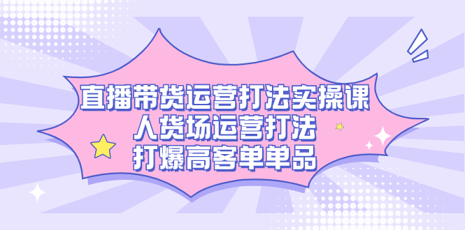 直播带货运营打法实操课，人货场运营打法，打爆高客单单品-91搞钱
