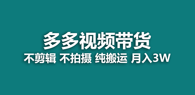 【蓝海项目】多多视频带货，纯搬运一个月搞了5w佣金，小白也能操作【揭秘】-91搞钱