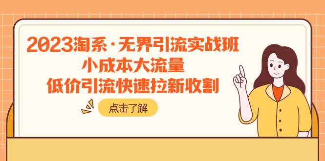 2023淘系·无界引流实战班：小成本大流量，低价引流快速拉新收割-91搞钱