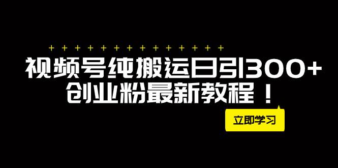外面卖2580视频号纯搬运日引300+创业粉最新教程！-91搞钱