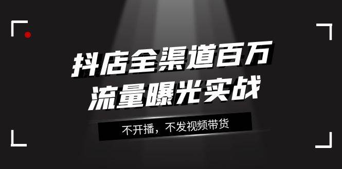 抖店-全渠道百万流量曝光实战，不开播，不发视频带货（16节课）-91搞钱
