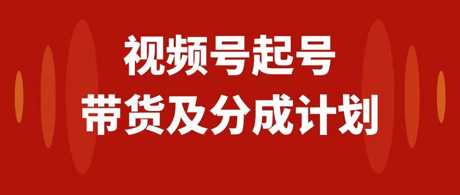 视频号快速起号，分成计划及带货，0-1起盘、运营、变现玩法，日入1000+-91搞钱