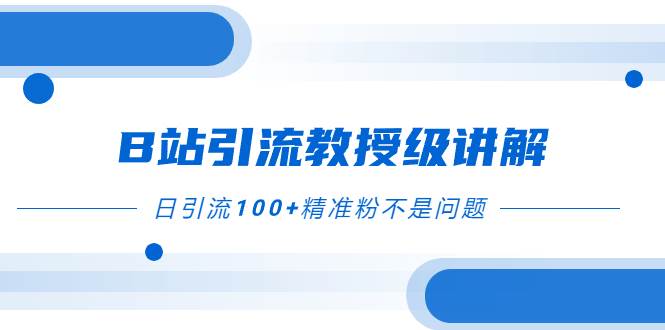 B站引流教授级讲解，细节满满，日引流100+精准粉不是问题-91搞钱