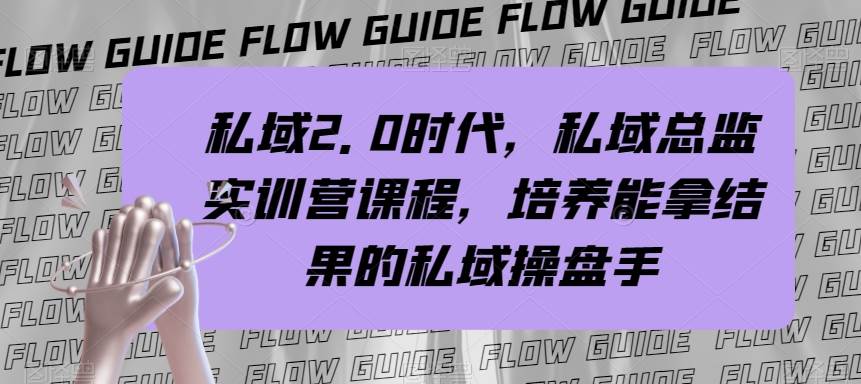 私域·2.0时代，私域·总监实战营课程，培养能拿结果的私域操盘手-91搞钱