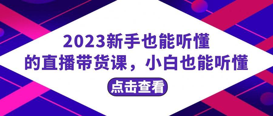 2023新手也能听懂的直播带货课，小白也能听懂，20节完整-91搞钱
