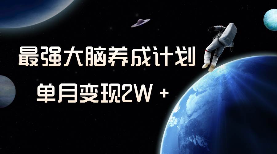 冷门虚拟项目，最强大脑养成计划，一个月变现2W＋-91搞钱