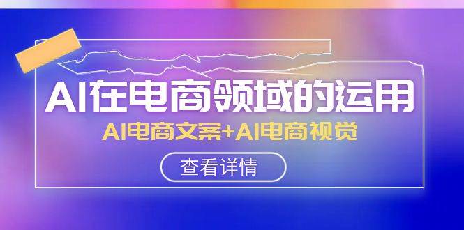 AI-在电商领域的运用线上课，AI电商文案+AI电商视觉（14节课）-91搞钱