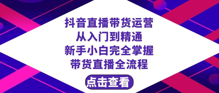 抖音直播带货 运营从入门到精通，新手完全掌握带货直播全流程（23节）-91搞钱