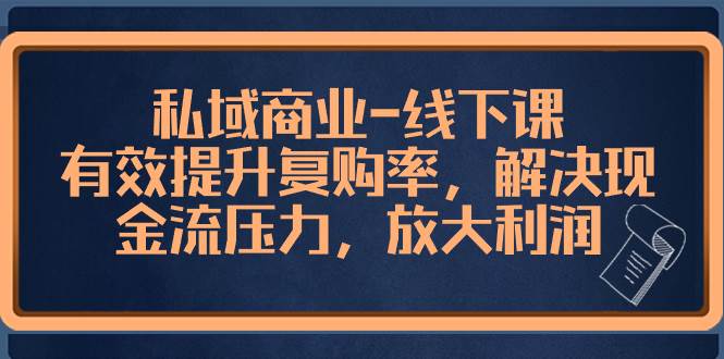 私域商业-线下课，有效提升复购率，解决现金流压力，放大利润-91搞钱