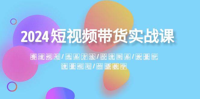 2024短视频带货实战课：赛道规划·选品方法·投流测品·放量玩法·流量规划-91搞钱