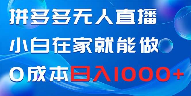 拼多多无人直播，小白在家就能做，0成本日入1000+-91搞钱