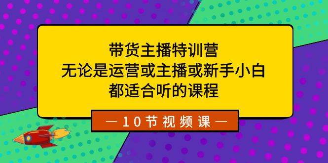 带货主播特训营：无论是运营或主播或新手小白，都适合听的课程-91搞钱