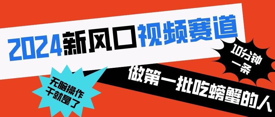 2024新风口视频赛道 做第一批吃螃蟹的人 10分钟一条原创视频 小白无脑操作1-91搞钱