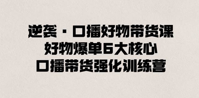 逆袭·口播好物带货课，好物爆单6大核心，口播带货强化训练营-91搞钱