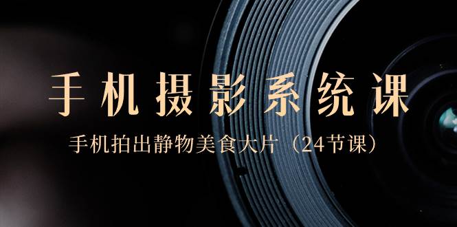 0基础-手机摄影系统课，手机拍出静物美食大片（24节课）-91搞钱