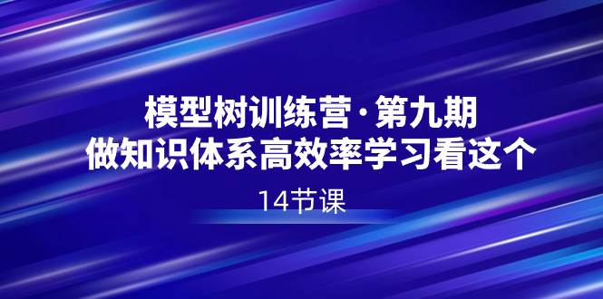 模型树特训营·第九期，做知识体系高效率学习看这个（14节课）-91搞钱