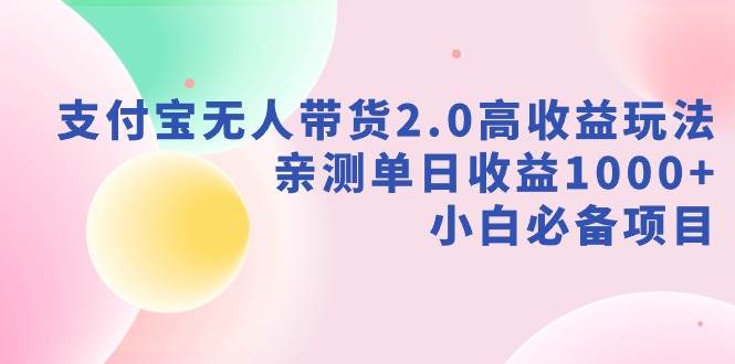 支付宝无人带货2.0高收益玩法，亲测单日收益1000+，小白必备项目-91搞钱