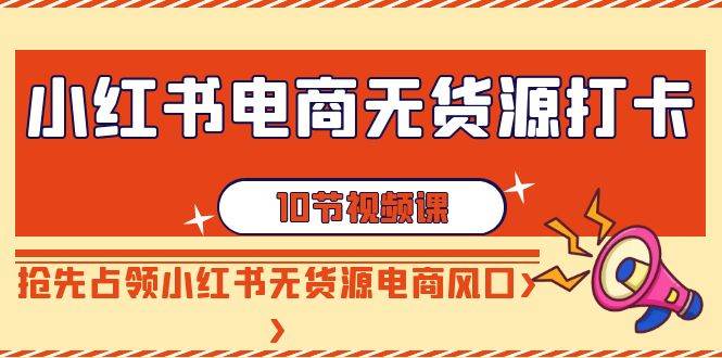 小红书电商-无货源打卡，抢先占领小红书无货源电商风口（10节课）-91搞钱