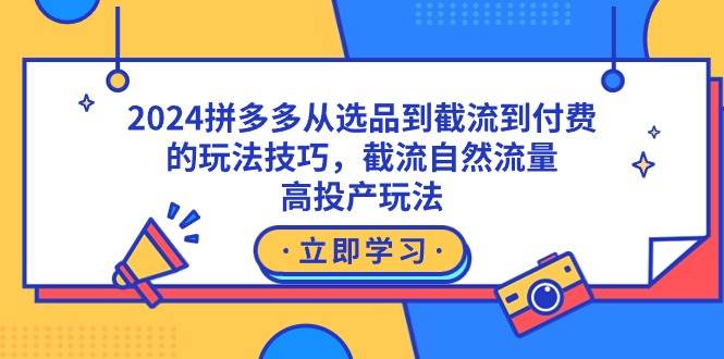 2024拼多多从选品到截流到付费的玩法技巧，截流自然流量玩法，高投产玩法-91搞钱