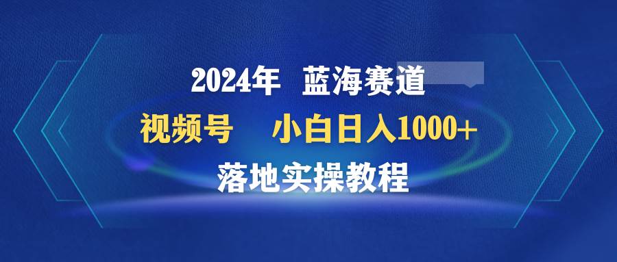 2024年蓝海赛道 视频号  小白日入1000+ 落地实操教程-91搞钱