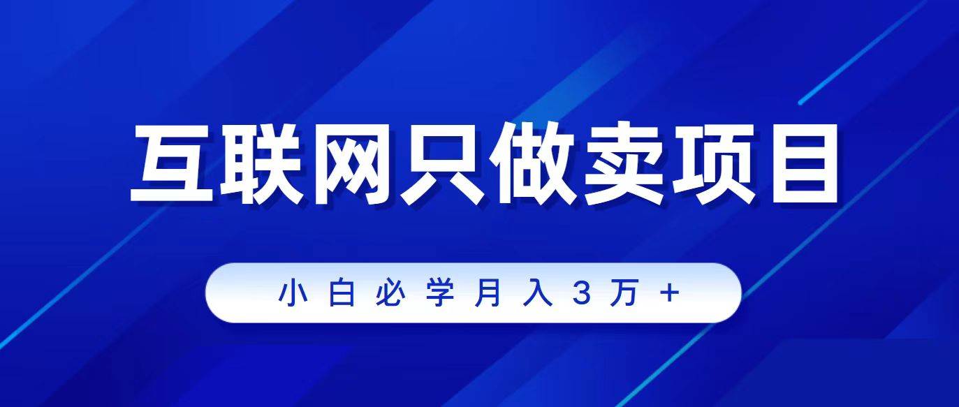 互联网的尽头就是卖项目，被割过韭菜的兄弟们必看！轻松月入三万以上！-91搞钱