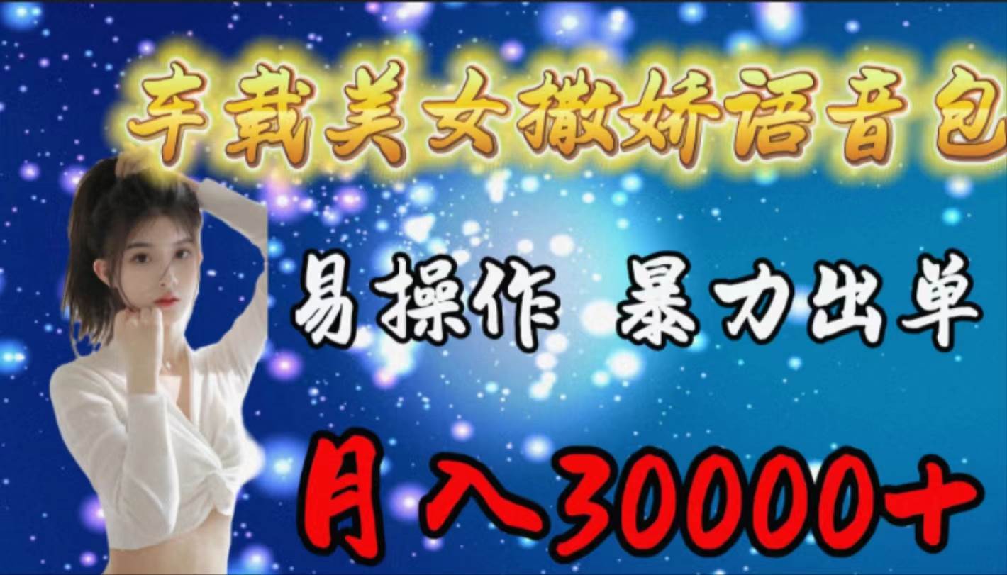 车载女生撒娇语音包，易操作，暴力出单，月入30000+-91搞钱