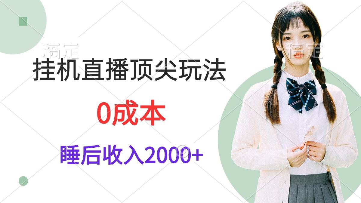 工具直播顶尖玩法，睡后日收入2000+、0成本，视频教学-91搞钱