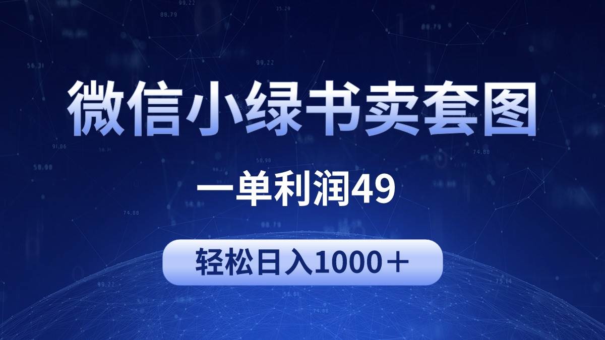 冷门微信小绿书卖美女套图，一单利润49，轻松日入1000＋-91搞钱
