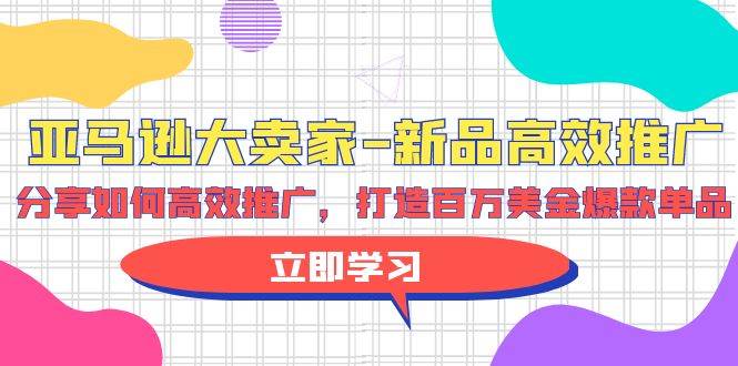 亚马逊 大卖家-新品高效推广，分享如何高效推广，打造百万美金爆款单品-91搞钱