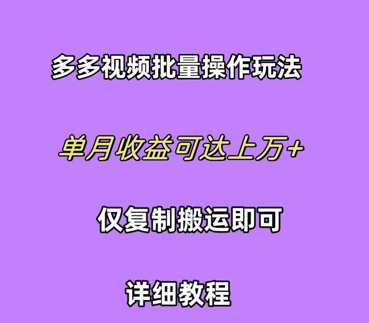 拼多多视频带货快速过爆款选品教程 每天轻轻松松赚取三位数佣金 小白必...-91搞钱
